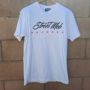 Street Mob Records Men's T-Shirt Size Medium White Unisex